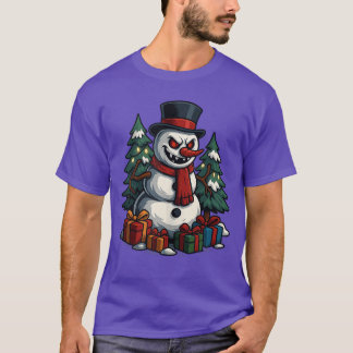 Griezelige Sneeuwman Griezelen Kerst Horror Vakant T-shirt
