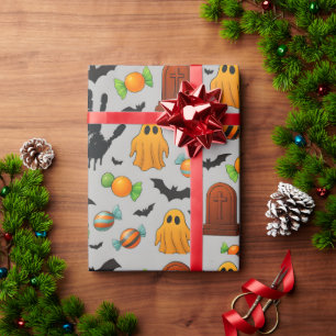 Griezelige snoepjes en schaduwen cadeaupapier