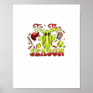 Griezelige Softbal Costuum Grappige Halloween Het  Poster