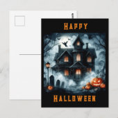 Griezelige Spokenhuis Halloween AI Ansichtkaart Briefkaart (Voorkant / Achterkant)