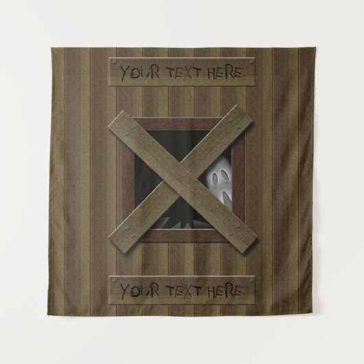 Griezelige spookachtige Halloween-achtergrondrekwi Wandkleed (Voorkant)