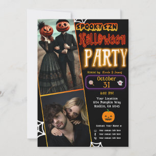Griezelige Szn Glow Halloween Trendy Foto Feestje Kaart