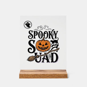 Griezelige Team T-shirt Vintage Halloween Groepson Acryl Bord