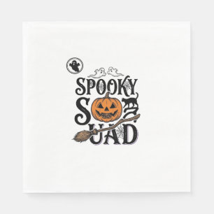 Griezelige Team T-shirt Vintage Halloween Groepson Servet