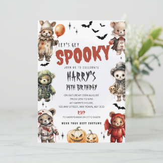 Griezelige Teddyberen Halloween Verjaardagsfeest U Kaart