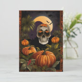 Griezelige Tropische Halloween - Dag van de Doden  Feestdagenkaart (Staand voorkant)