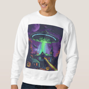 Griezelige UFO Halloween-trui – Buitenaardse ontvo Trui