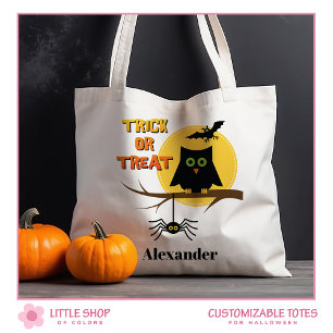 Griezelige Uil Trick or Treat Halloween Tote Bag