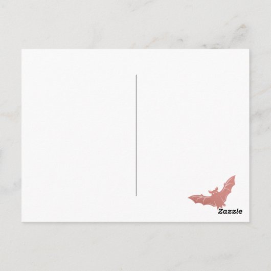 Griezelige Uitnodiging Roze Vleermuizen Halloween (Achterkant)