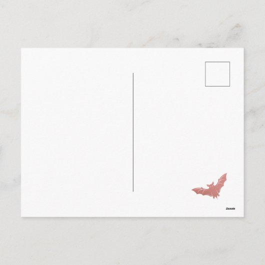 Griezelige Uitnodiging Roze Vleermuizen Halloween (Achterkant)