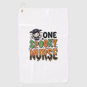 Griezelige verpleegster Halloween Vintage graveero Golfhanddoek