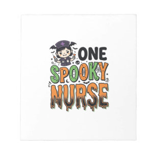 Griezelige verpleegster Halloween Vintage graveero Notitieblok