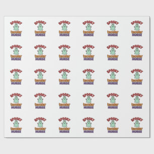 Griezelige Verpleegster Halloween Vintage Vector T Cadeaupapier