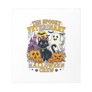 Griezelige Veterinaire Halloween Crew Zwarte Kat G Notitieblok