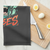 Griezelige Vibes Halloween Geest Schedel Design_1 Theedoek (Quarter Fold)