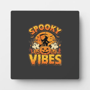 Griezelige Vibes Halloween Pompoen Heks Ontwerp_1 Fotoplaat