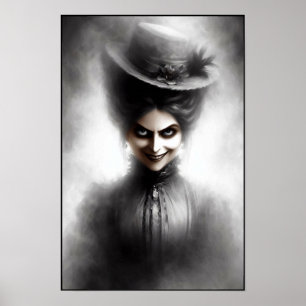Griezelige Victoriaanse tijdperk portretkunst Poster