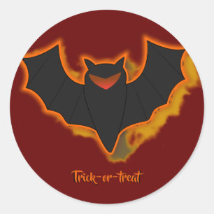 Griezelige Vleermuis Halloween Sticker - Rode Them