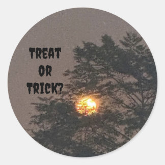 Griezelige volle maan ronde sticker