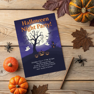 Griezelige vollemaan-nacht Eenvoudig Halloween-fee Kaart