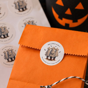 Griezelige Western Cowboy Geesten Halloween Ronde Sticker