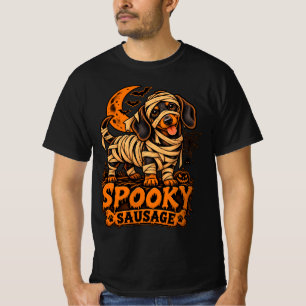 Griezelige Worst Dashond Mummie Halloween Grappige T-shirt
