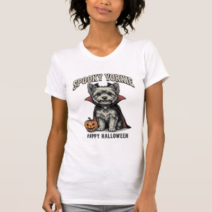 Griezelige Yorkie Halloween Hond Vintage Shirt Ont
