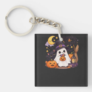 Griezelige & Zoete Geest Halloween T-shirt Sleutelhanger