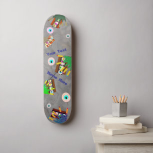 Griezelige zombies snoep tand skateboard