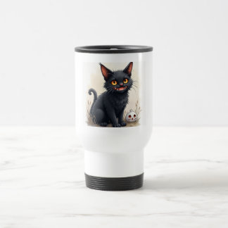Griezelige Zwarte Kat Reisbeker