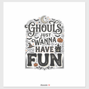 Griezels Willen Gewoon Feestvieren Halloween Vecto Sticker
