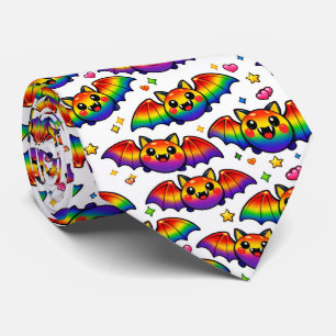 🦇🌈 Griezelscharme regenboogvleermuizen Stropdas
