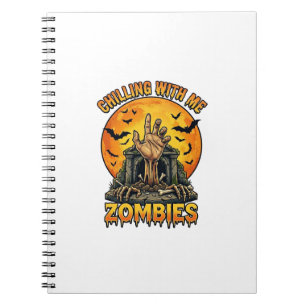 Griezende zombies hand grafsteen volle maan vleerm notitieboek