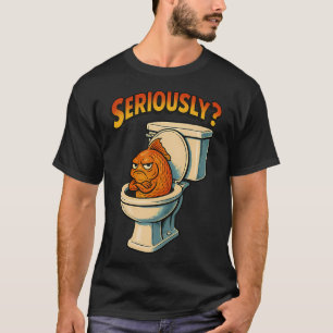 Griezige Goudvis met Over elkaar Geslagen Armen â€ T-shirt