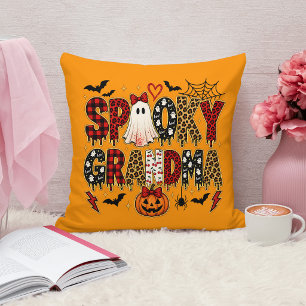 Griezige oma Halloween Luipaardprintmix Kussen