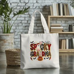 Griezige oma Halloween | Luipaardprintmix Tote Bag