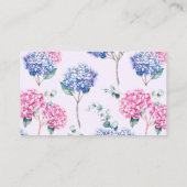 Griffie Baby shower van blauwe en roze hydrangea Informatiekaartje (Achterkant)