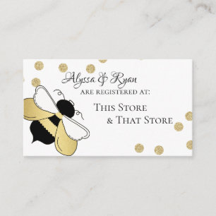 Griffie Bumble Bee Gold Confetti Baby shower Informatiekaartje