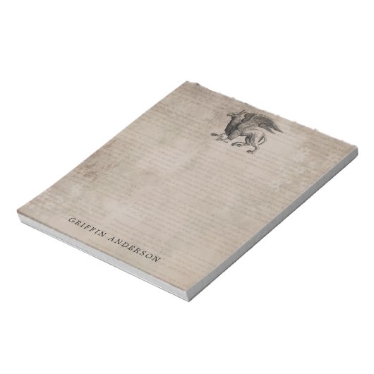 Griffin Creature  met naam Notitieblok (Gedraaid)