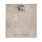 Griffin Creature met naam Notitieblok (Voorkant)