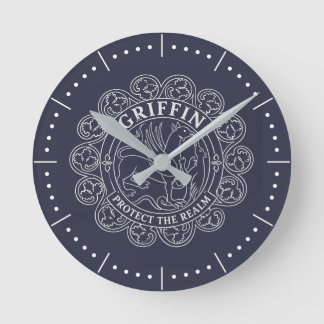 Griffin Emblem Protect the Realm Vintage Crest Ronde Klok