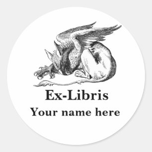 Griffin Ex-libris Ronde Sticker