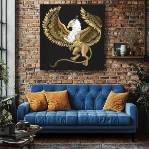 Griffin Fantasy Griffin Mythologie Canvas Afdruk
