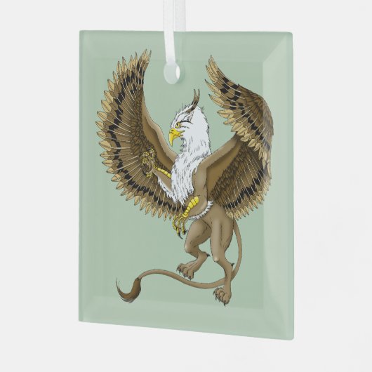 Griffin Fantasy Griffin Mythologie Glas Ornament (Voorkant links)