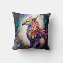 Griffin Forest Waterverf Multicolor Kussen