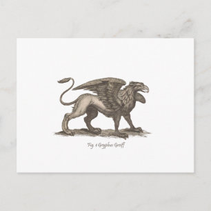  griffin ( gryphus greiff ) illustratie . briefkaart