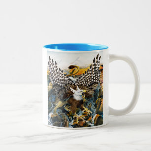 Griffin in Waterfall Tweekleurige Koffiemok
