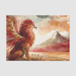 Griffin met berglandschap Waterverf kunst Tissuepapier