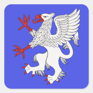 Griffin Rampant Argent Vierkante Sticker