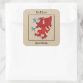 Griffin Rampant Gules Bookplate Vierkante Sticker (Tas)